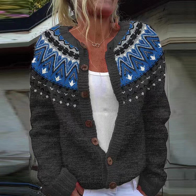 Helle | Květinová umělecká kardigan