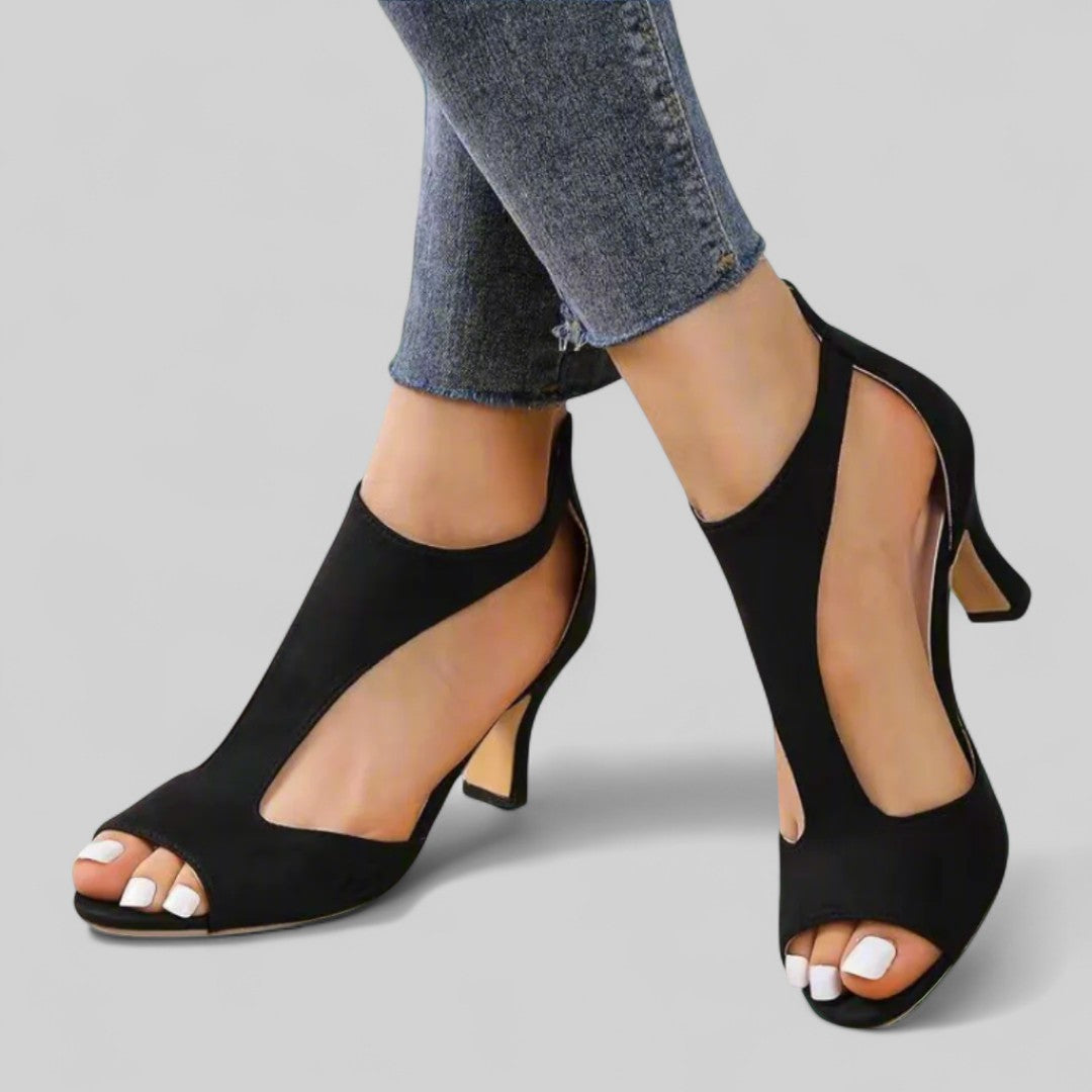 Julia™  | Prémiové vysoké sandály na podpatku s zipem