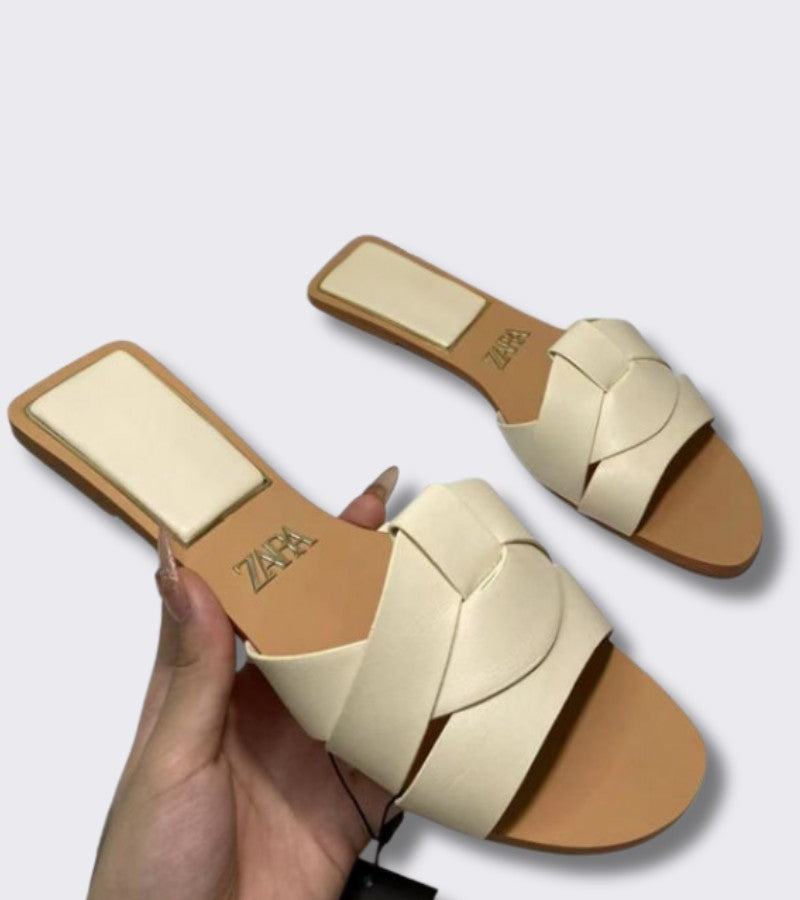 Zaba | Elegantní nízké sandály s pletením