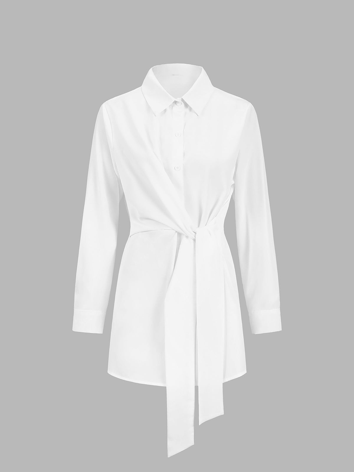 Hedvábná košile s límečkem a šňůrkou